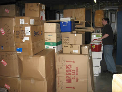 Packing and inventorying of boxes of supplies for shipment to Mongolia MAIS laboratory in 2009